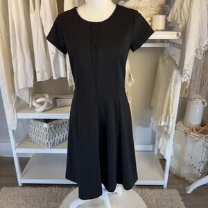 Ann Taylor women's black knit versatile, office, career, dress  #2368